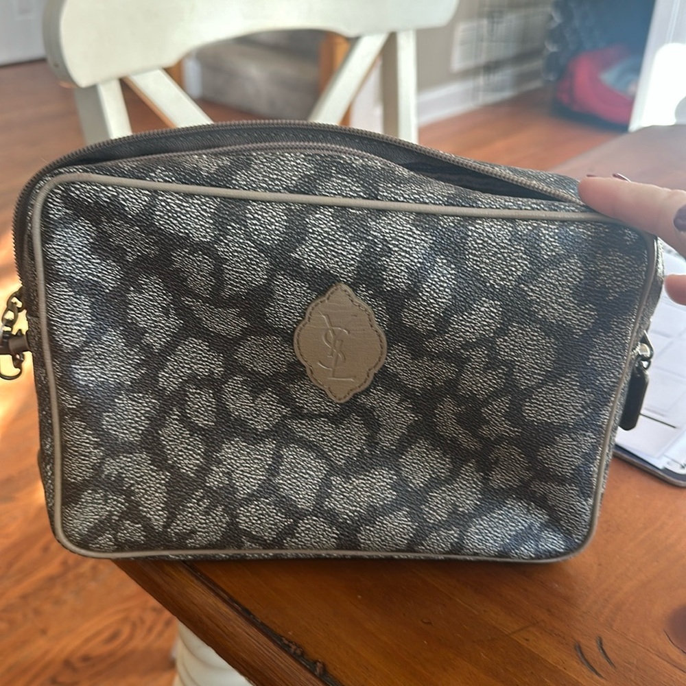 Authentic vintage YSL Giraffe print clutch/crossbody bag (added rings for chain)